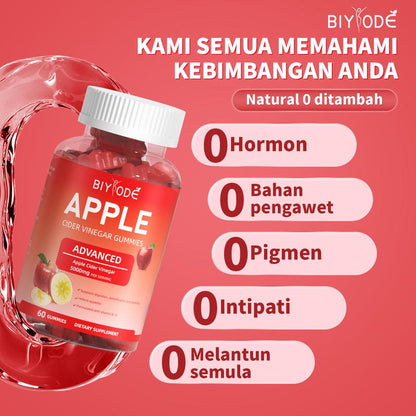 BIYODE® ACV+ Gummies – Cuka Epal 5000mg + Vitamin B9 & B12 (60 Biji)