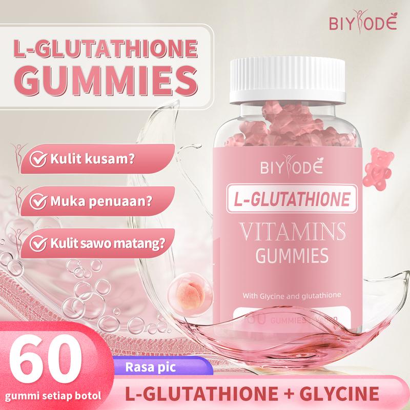 BIYODE® Gluta Gummies – Cerah, Lembap & Vegan – 60 Biji